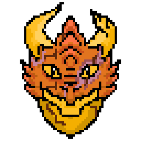 dragon pixelart headshot