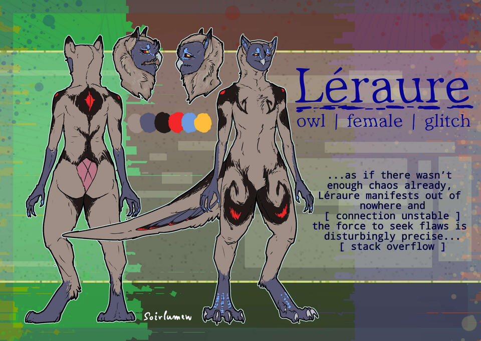 Soir OC anthro oc reference sheet